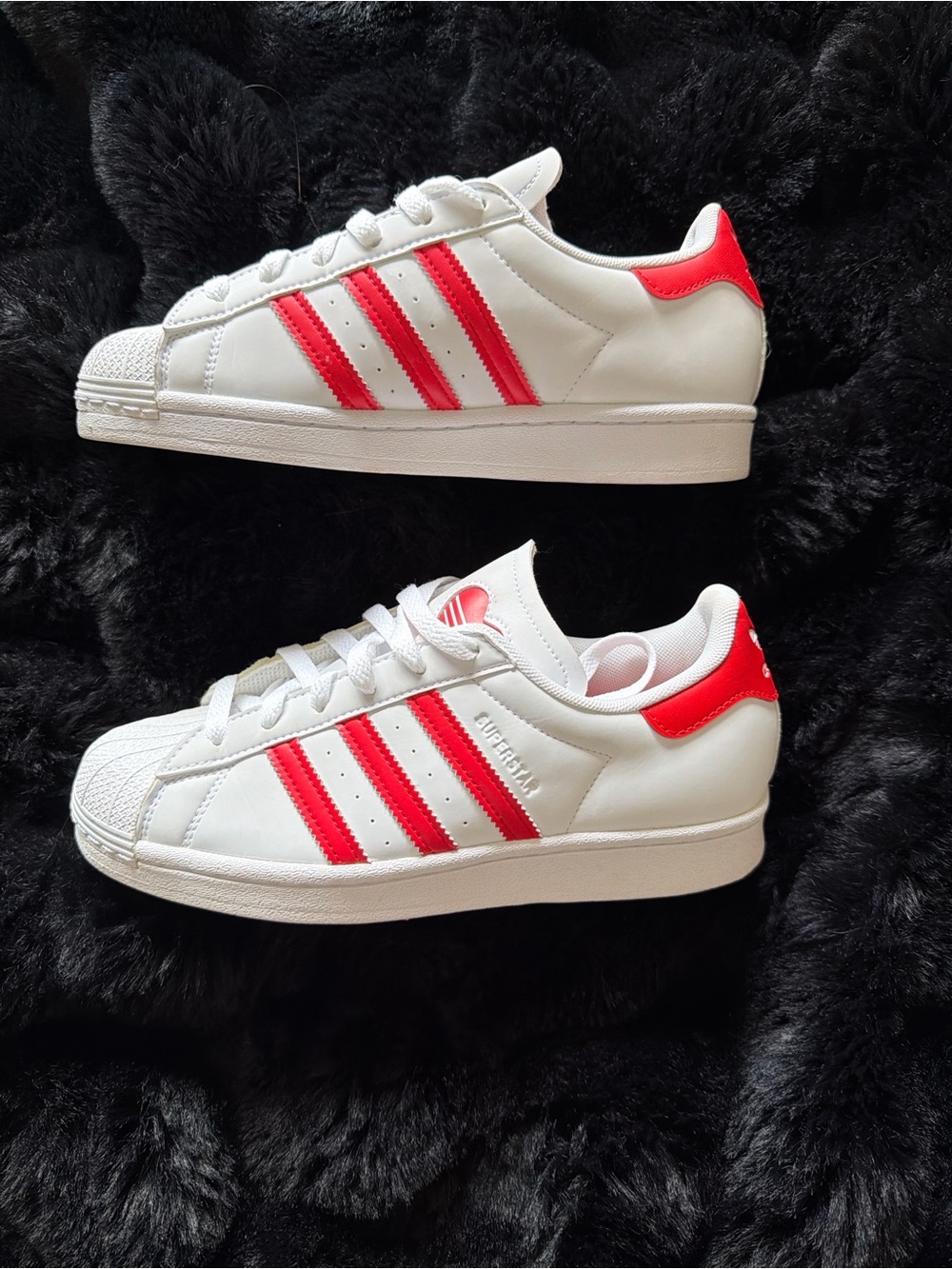 adidas Kids White Sneakers with Red Stripes